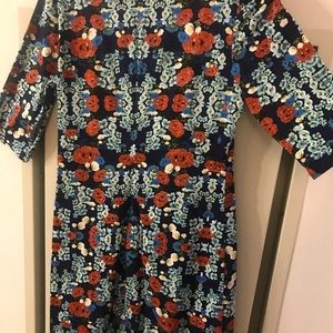 Floral, 3/4 sleeve, fitted mini dress